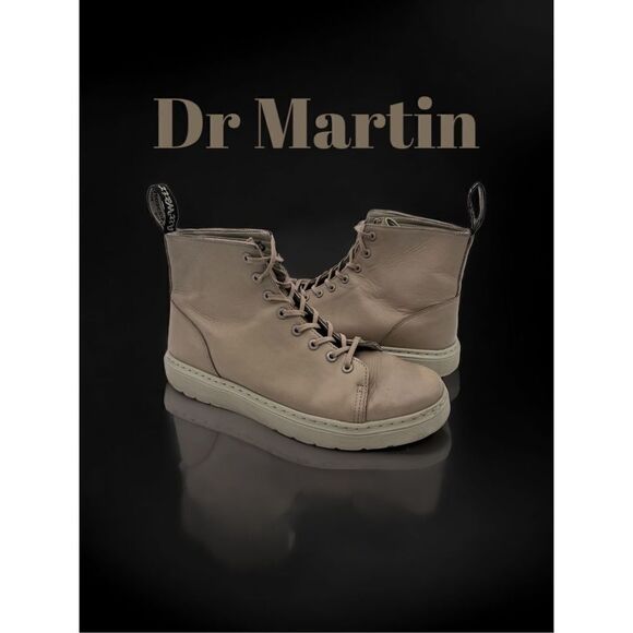 Dr Martens Boots TALIB SENDAL Men’s 12 TAUPE high-top soft leather AirWair™ - Picture 1 of 10